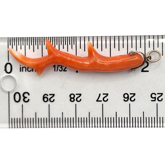 Antique Natural Coral Branch Pendant with 14k Gold Bail - Circa Late 1800s - Picture 6 of 6